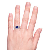 Photo of Kalina 1 1/2 Carat T.W. Sapphire and Diamond Matching Bridal Ring Set 10K Rose Gold [BR899R-C000] [HT]