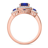 Photo of Kalina 1 1/2 Carat T.W. Sapphire and Diamond Matching Bridal Ring Set 10K Rose Gold [BT899RE-C000]
