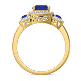 Photo of Kalina 1 1/2 CT. T.W. Sapphire and Diamond Matching Bridal Ring Set 14K Yellow Gold [BT899YE-C000]