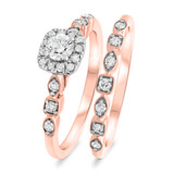 Photo of Britt 1/2 Carat T.W. Diamond Round Solitaire Bridal Set 10K Rose Gold [BR908R-R023]