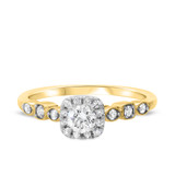Photo of Britt 1/2 Carat T.W. Diamond Round Solitaire Bridal Set 10K Yellow Gold [BT908YE-R023]