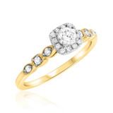 Photo of Britt 1/2 Carat T.W. Diamond Round Solitaire Bridal Set 10K Yellow Gold [BT908YE-R023]