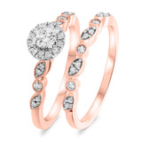 Photo of Jocelyn 1 Carat T.W. Diamond Round Solitaire Bridal Set 14K Rose Gold [BR909R-R023]