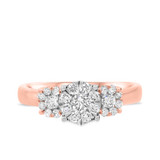 Photo of Florance 1 Carat T.W. Diamond Fancy Cluster Bridal Set 14K Rose Gold [BT910RE-C000]