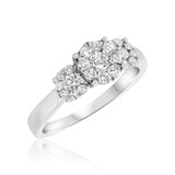 Photo of Florance 1 CT. T.W. Diamond Fancy Cluster Bridal Set 10K White Gold [BT910WE-C000]