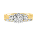 Photo of Florance 1 Carat T.W. Diamond Fancy Cluster Bridal Set 14K Yellow Gold [BR910Y-C000]