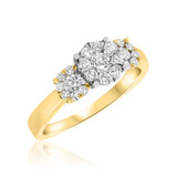 Photo of Florance 1 Carat T.W. Diamond Fancy Cluster Bridal Set 14K Yellow Gold [BT910YE-C000]