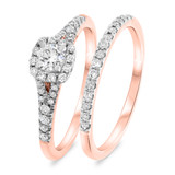 Photo of Lyndon 5/8 Carat T.W. Diamond Round Solitaire Bridal Set 10K Rose Gold [BR912R-R023]