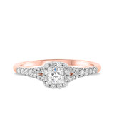 Photo of Lyndon 5/8 Carat T.W. Diamond Round Solitaire Bridal Set 14K Rose Gold [BT912RE-R023]