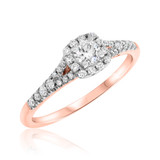 Photo of Lyndon 5/8 Carat T.W. Diamond Round Solitaire Bridal Set 14K Rose Gold [BT912RE-R023]