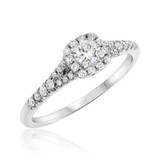 Photo of Lyndon 5/8 Carat T.W. Diamond Round Solitaire Bridal Set 14K White Gold [BT912WE-R023]