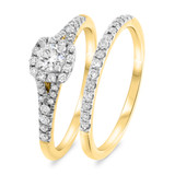Photo of Lyndon 5/8 Carat T.W. Round Solitaire Bridal Set 14K Yellow Gold [BR912Y-R023]