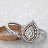 Photo of Nicolette 1 ct tw. Pear Cluster Trio Set 14K White Gold [BT846W-C000]