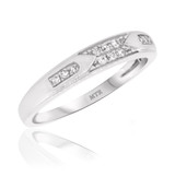 Photo of Micah 1/4 CT. T.W. Diamond Princess Cluster Bridal Set 14K White Gold [BT914WL]