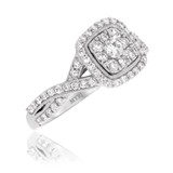 Photo of Blair 7/8 CT. T.W. Diamond Cushion Cluster Bridal Set 14K White Gold [BT915WE-C000]