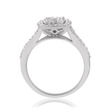 Photo of Emer 7/8 CT. T.W. Diamond Cushion Cluster Bridal Set 14K White Gold [BT916WE-C000]