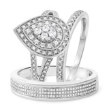 Photo of Camille 2/3 ct tw. Diamond Pear Cluster Trio Set 14K White Gold [BT850W-C000]