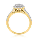 Photo of Lori 1 CT. T.W. Diamond Round Cluster Bridal Set 14K Yellow Gold [BT925YE-C000]