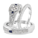 Photo of Lyra 3/4 ct tw. Cushion Cluster Trio Set 14K White Gold [BT863W-C000]