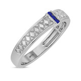 Photo of Manuka 3/8 CT. T.W. Sapphire and Diamond Trio Matching Wedding Ring Set 10K White Gold [BT867WM]