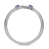 Photo of Clema 1 1/2 CT. T.W. Sapphire and Diamond Trio Matching Wedding Ring Set 10K White Gold [BT868WL]