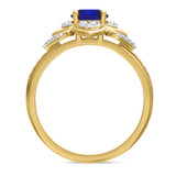Photo of Clema 1 1/2 CT. T.W. Sapphire and Diamond Trio Matching Wedding Ring Set 14K Yellow Gold [BT868YE-C000]