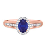 Photo of Chrisoula 1 CT. T.W. Sapphire and Diamond Trio Matching Wedding Ring Set 14K Rose Gold [BT869RE-C000]