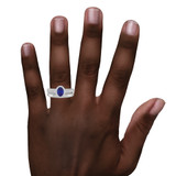 Photo of Chrisoula 1 Carat T.W. Sapphire and Diamond Trio Matching Wedding Ring Set 10K White Gold [BR869W-C000] [HT-4]