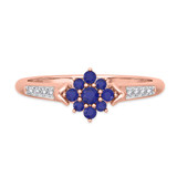 Photo of Neeja 1/2 CT. T.W. Sapphire and Diamond Trio Matching Wedding Ring Set 10K Rose Gold [BT870RE-C000]