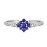 Photo of Neeja 1/2 Carat T.W. Sapphire and Diamond Trio Matching Wedding Ring Set 14K White Gold [BT870WE-C000]
