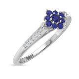 Photo of Neeja 1/2 Carat T.W. Sapphire and Diamond Trio Matching Wedding Ring Set 14K White Gold [BT870WE-C000]