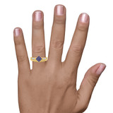 Photo of Neeja 1/2 Carat T.W. Sapphire and Diamond Trio Matching Wedding Ring Set 10K Yellow Gold [BR870Y-C000] [HT-2]