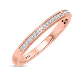 Photo of Delphine 1 1/2 Carat T.W. Sapphire and Diamond Trio Matching Wedding Ring Set 14K Rose Gold [BT871RL]
