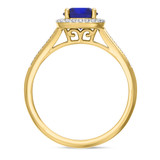 Photo of Delphine 1 1/2 Carat T.W. Sapphire and Diamond Trio Matching Wedding Ring Set 10K Yellow Gold [BT871YE-C000]
