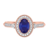 Photo of Magnol 1 1/10 Carat T.W. Sapphire and Diamond Trio Matching Wedding Ring Set 14K Rose Gold [BT872RE-C000]