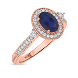 Photo of Magnol 1 1/10 Carat T.W. Sapphire and Diamond Trio Matching Wedding Ring Set 14K Rose Gold [BT872RE-C000]