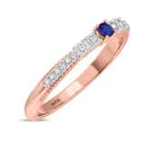 Photo of Magnol 1 1/10 Carat T.W. Sapphire and Diamond Trio Matching Wedding Ring Set 14K Rose Gold [BT872RL]