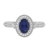 Photo of Magnol 1 1/10 Carat T.W. Sapphire and Diamond Trio Matching Wedding Ring Set 10K White Gold [BT872WE-C000]