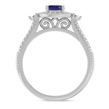 Photo of Magnol 1 1/10 Carat T.W. Sapphire and Diamond Trio Matching Wedding Ring Set 10K White Gold [BT872WE-C000]