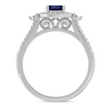 Photo of Magnol 1 1/10 Carat T.W. Sapphire and Diamond Trio Matching Wedding Ring Set 10K White Gold [BT872WE-C000]