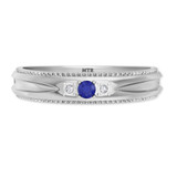 Photo of Magnol 1 1/10 Carat T.W. Sapphire and Diamond Trio Matching Wedding Ring Set 10K White Gold [BT872WM]
