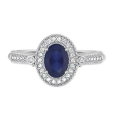 Photo of Magnol 1 1/10 Carat T.W. Sapphire and Diamond Trio Matching Wedding Ring Set 14K White Gold [BT872WE-C000]