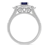 Photo of Magnol 1 1/10 Carat T.W. Sapphire and Diamond Trio Matching Wedding Ring Set 14K White Gold [BT872WE-C000]