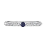 Photo of Magnol 1 1/10 Carat T.W. Sapphire and Diamond Trio Matching Wedding Ring Set 14K White Gold [BT872WL]