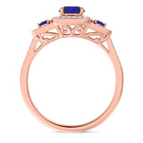 Photo of Diantha 1 1/4 CT. T.W. Sapphire and Diamond Trio Matching Wedding Ring Set 14K Rose Gold [BT873RE-C000]