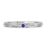 Photo of Irit 7/8 Carat T.W. Sapphire and Diamond Trio Matching Wedding Ring Set 14K White Gold [BT874WL]