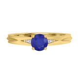 Photo of Irit 7/8 CT. T.W. Sapphire and Diamond Trio Matching Wedding Ring Set 10K Yellow Gold [BT874YE-C000]
