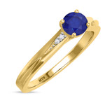 Photo of Irit 7/8 CT. T.W. Sapphire and Diamond Trio Matching Wedding Ring Set 14K Yellow Gold [BT874YE-C000]