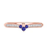 Photo of Abilia 1 1/5 Carat T.W. Sapphire and Diamond Trio Matching Wedding Ring Set 10K Rose Gold [BT877RL]