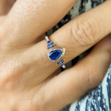 Photo of Abilia 1 1/5 CT. T.W. Sapphire and Diamond Trio Matching Wedding Ring Set 14K Rose Gold [BT877R-C000]